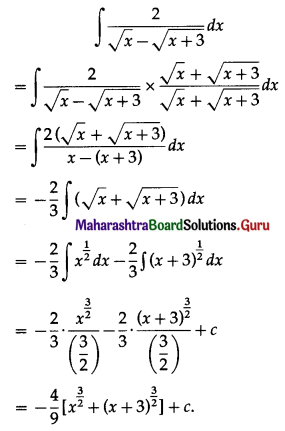 Maharashtra Board 12th Maths Solutions Chapter 3 Indefinite Integration Ex 3.1 III (ix)