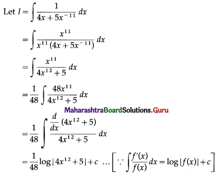 Maharashtra Board 12th Maths Solutions Chapter 3 Indefinite Integration Ex 3.2(A) I Q10