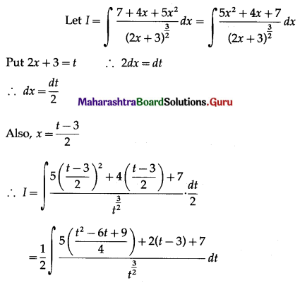 Maharashtra Board 12th Maths Solutions Chapter 3 Indefinite Integration Ex 3.2(A) I Q22