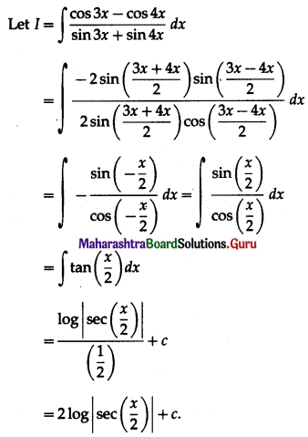 Maharashtra Board 12th Maths Solutions Chapter 3 Indefinite Integration Ex 3.2(A) II Q1