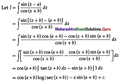 Maharashtra Board 12th Maths Solutions Chapter 3 Indefinite Integration Ex 3.2(A) II Q3