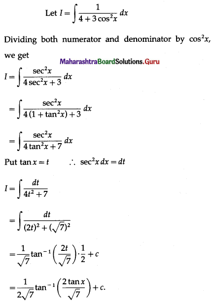 Maharashtra Board 12th Maths Solutions Chapter 3 Indefinite Integration Ex 3.2(B) I Q18