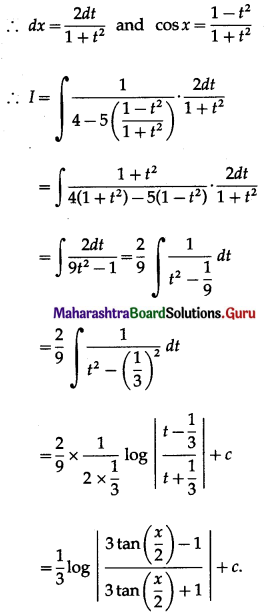 Maharashtra Board 12th Maths Solutions Chapter 3 Indefinite Integration Ex 3.2(B) II Q2.1