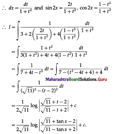 Maharashtra Board 12th Maths Solutions Chapter 3 Indefinite Integration Ex 3.2(B) II Q7.1