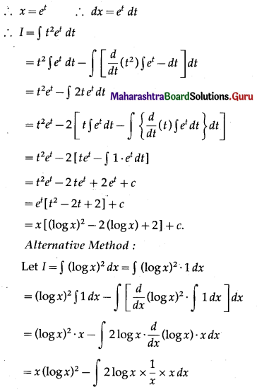 Maharashtra Board 12th Maths Solutions Chapter 3 Indefinite Integration Ex 3.3 I Q6