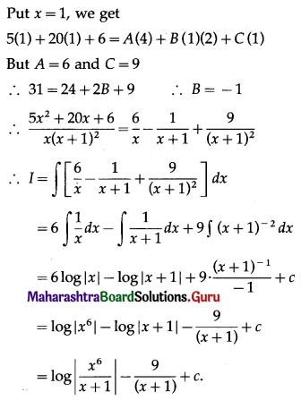 Maharashtra Board 12th Maths Solutions Chapter 3 Indefinite Integration Ex 3.4 Q14.1