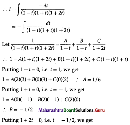 Maharashtra Board 12th Maths Solutions Chapter 3 Indefinite Integration Ex 3.4 Q18.1