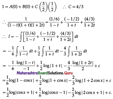 Maharashtra Board 12th Maths Solutions Chapter 3 Indefinite Integration Ex 3.4 Q18.2