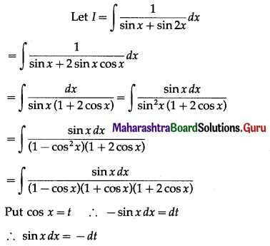 Maharashtra Board 12th Maths Solutions Chapter 3 Indefinite Integration Ex 3.4 Q18