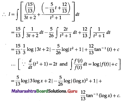 Maharashtra Board 12th Maths Solutions Chapter 3 Indefinite Integration Ex 3.4 Q23.2