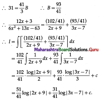 Maharashtra Board 12th Maths Solutions Chapter 3 Indefinite Integration Ex 3.4 Q3.1