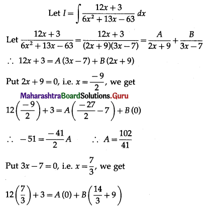 Maharashtra Board 12th Maths Solutions Chapter 3 Indefinite Integration Ex 3.4 Q3