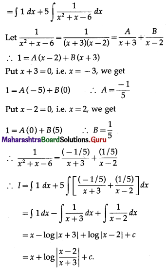 Maharashtra Board 12th Maths Solutions Chapter 3 Indefinite Integration Ex 3.4 Q5.1