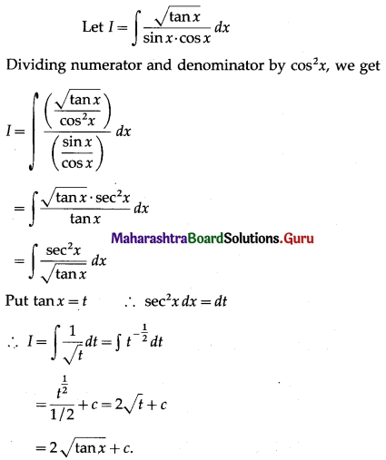 Maharashtra Board 12th Maths Solutions Chapter 3 Indefinite Integration Miscellaneous Exercise 3 III Q19
