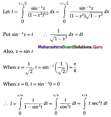 Maharashtra Board 12th Maths Solutions Chapter 4 Definite Integration Ex 4.2 II Q1