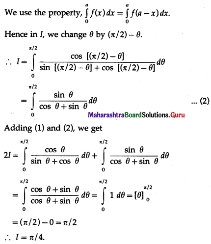 Maharashtra Board 12th Maths Solutions Chapter 4 Definite Integration Ex 4.2 III Q1.1