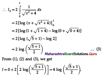 Maharashtra Board 12th Maths Solutions Chapter 4 Definite Integration Ex 4.2 III Q11.1