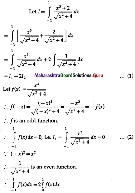 Maharashtra Board 12th Maths Solutions Chapter 4 Definite Integration Ex 4.2 III Q11