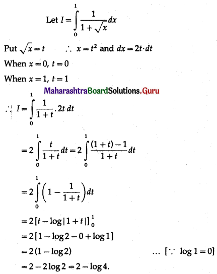 Maharashtra Board 12th Maths Solutions Chapter 4 Definite Integration Miscellaneous Exercise 4 II Q3