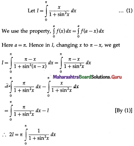 Maharashtra Board 12th Maths Solutions Chapter 4 Definite Integration Miscellaneous Exercise 4 II Q9