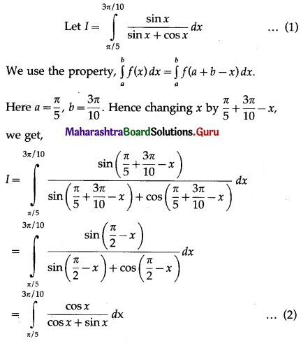 Maharashtra Board 12th Maths Solutions Chapter 4 Definite Integration Miscellaneous Exercise 4 III Q4