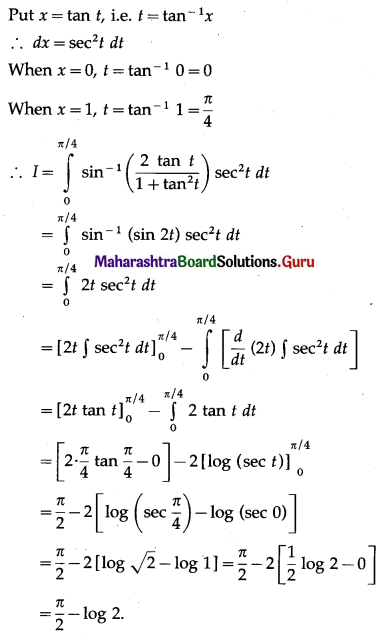 Maharashtra Board 12th Maths Solutions Chapter 4 Definite Integration Miscellaneous Exercise 4 III Q5