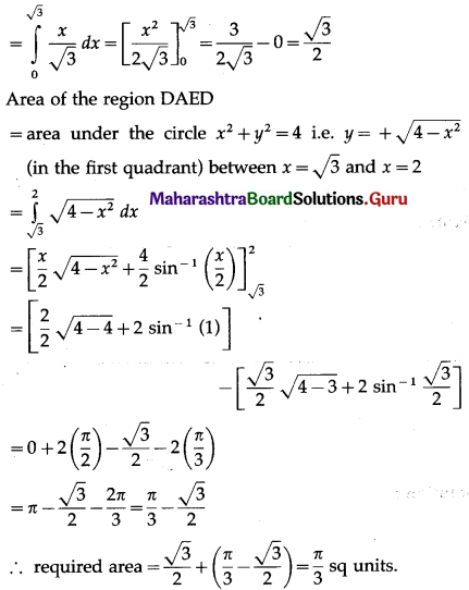 Maharashtra Board 12th Maths Solutions Chapter 5 Application of Definite Integration Miscellaneous Exercise 5 II Q5.1