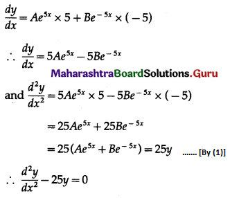 Maharashtra Board 12th Maths Solutions Chapter 6 Differential Equations Ex 6.2 Q1 (v)