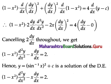 Maharashtra Board 12th Maths Solutions Chapter 6 Differential Equations Ex 6.3 Q1 (ii).1