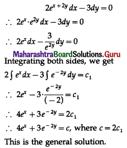 Maharashtra Board 12th Maths Solutions Chapter 6 Differential Equations Ex 6.3 Q2 (ix)