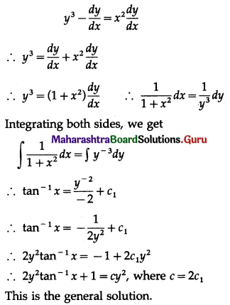 Maharashtra Board 12th Maths Solutions Chapter 6 Differential Equations Ex 6.3 Q2 (viii)