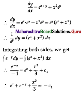 Maharashtra Board 12th Maths Solutions Chapter 6 Differential Equations Ex 6.3 Q2 (x)