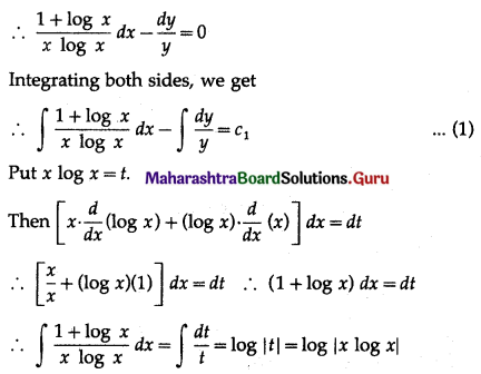 Maharashtra Board 12th Maths Solutions Chapter 6 Differential Equations Ex 6.3 Q3 (iii)