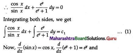 Maharashtra Board 12th Maths Solutions Chapter 6 Differential Equations Ex 6.3 Q3 (iv)