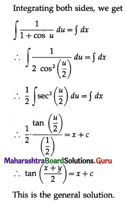 Maharashtra Board 12th Maths Solutions Chapter 6 Differential Equations Ex 6.3 Q4 (i).1
