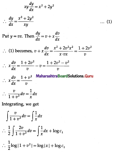 Maharashtra Board 12th Maths Solutions Chapter 6 Differential Equations Ex 6.4 Q10