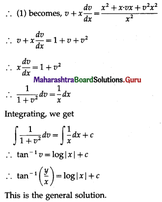 Maharashtra Board 12th Maths Solutions Chapter 6 Differential Equations Ex 6.4 Q12