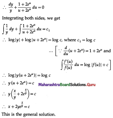 Maharashtra Board 12th Maths Solutions Chapter 6 Differential Equations Ex 6.4 Q3.1