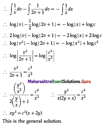 Maharashtra Board 12th Maths Solutions Chapter 6 Differential Equations Ex 6.4 Q4.1