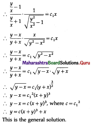 Maharashtra Board 12th Maths Solutions Chapter 6 Differential Equations Ex 6.4 Q6.2