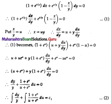 Maharashtra Board 12th Maths Solutions Chapter 6 Differential Equations Ex 6.4 Q8