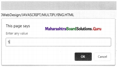 Maharashtra Board Class 11 Information Technology Practicals Skill Set 3 Client Side Scripting (JavaScript) SOP 1