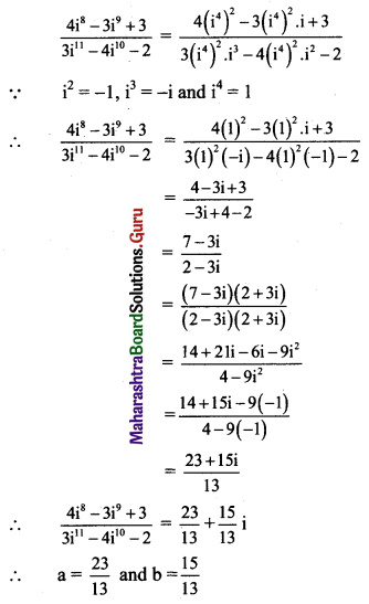 Maharashtra Board 11th Maths Solutions Chapter 1 Complex Numbers Ex 1.1 Q4 (xi)