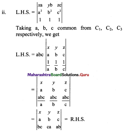 Maharashtra Board 11th Maths Solutions Chapter 4 Determinants and Matrices Miscellaneous Exercise 4(A) II Q7.4