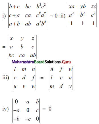 Maharashtra Board 11th Maths Solutions Chapter 4 Determinants and Matrices Miscellaneous Exercise 4(A) II Q7