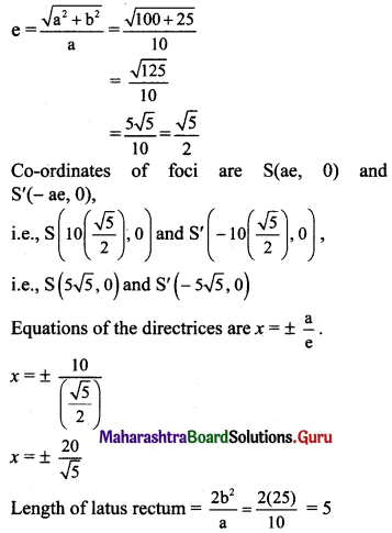 Maharashtra Board 11th Maths Solutions Chapter 7 Conic Sections Ex 7.3 Q1 (ix)
