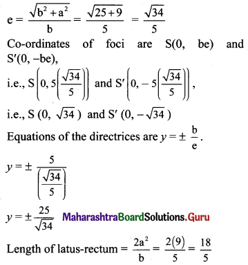 Maharashtra Board 11th Maths Solutions Chapter 7 Conic Sections Ex 7.3 Q1 (vii)