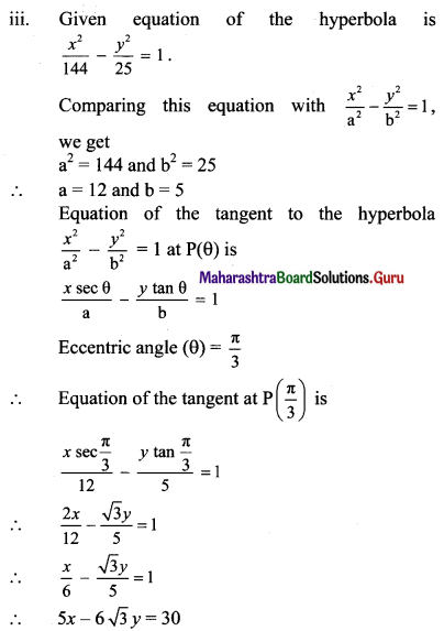 Maharashtra Board 11th Maths Solutions Chapter 7 Conic Sections Ex 7.3 Q6.3