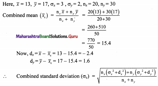 Maharashtra Board 11th Maths Solutions Chapter 8 Measures of Dispersion Ex 8.3 Q2.1