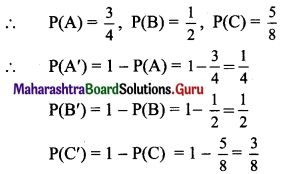 Maharashtra Board 11th Maths Solutions Chapter 9 Probability Ex 9.3 Q5